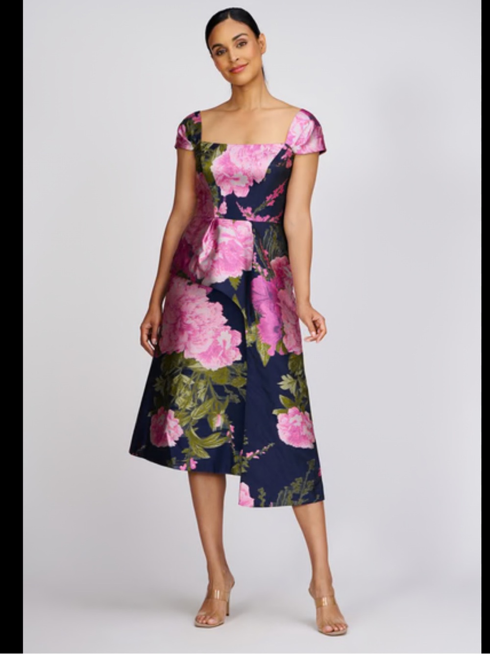 KAY UNGER Blanca Sash Midi Dress Azalea Pink Size 12 NEW